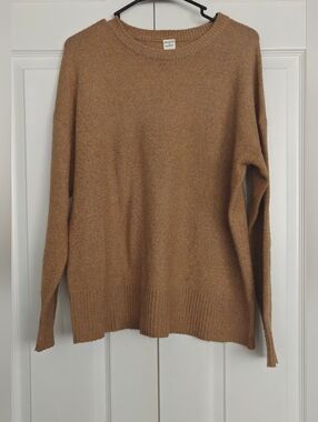 Melrose & Market Cozy Camel Crewneck Sweater, Size S